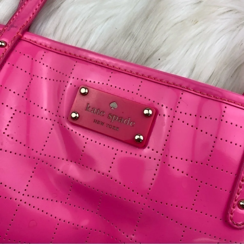 KATE SPADE NEW YORK MOLLY BIKINI DOT NEON PINK LARGE TOTE BAG